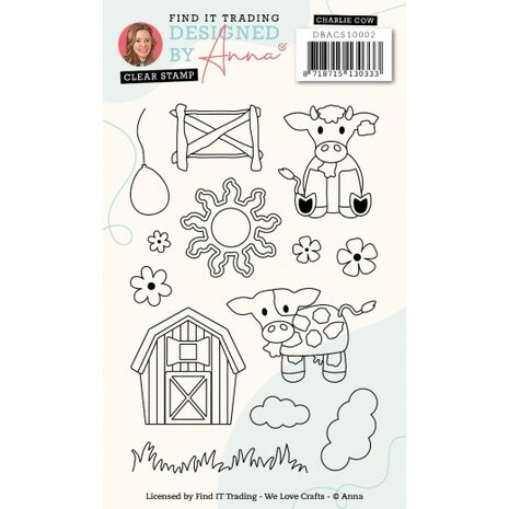 Designed by Anna - Mix and Match Clear Stamps - Charlie Cow