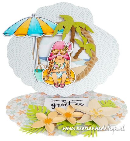 Marianne Design Clear Stamps &amp; dies Gnome strand meisje CS1134 35 x 52 mm