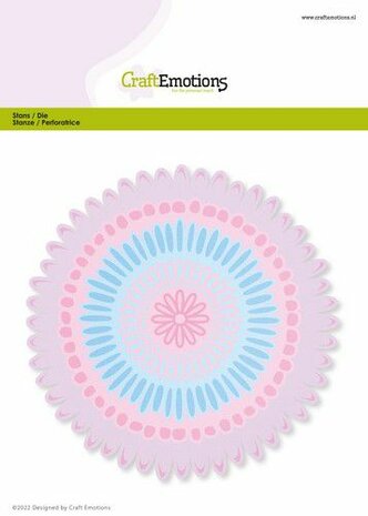 CraftEmotions Big Nesting Die - Happiness diverse rond Card 150x160 2,5 cm - 12,9 cm