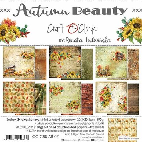 Craft O&#039;Clock Paper Collection Set 20,3x20,3cm Autumn Beauty