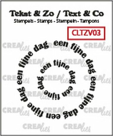 Crealies Clearstamp Tekst &amp; Zo Rond: een fijne dag (NL) CLTZV03 