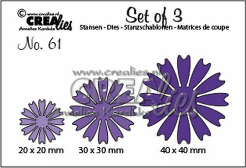 Crealies Set of 3 no. 61 dichte Bloemen 26 CLSet61