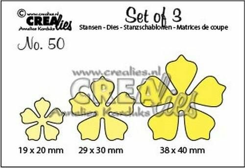 Crealies Set of 3 no. 50 bloemen 21 CLSet50