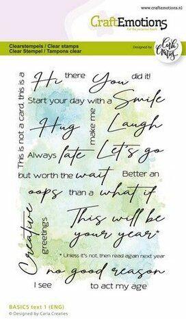 CraftEmotions clearstamps A6 - CC BASICS Text 1 A6 (EN) Carla Creaties