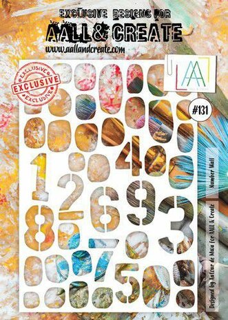 AALL &amp; Create Stencil Number Wall AALL-PC-131 A4