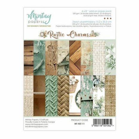 Mintay A5 Add-On Paper Pad - Rustic Charms MT-RST-11 