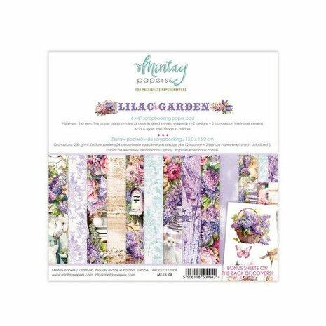 Mintay 15.2x15.2 cm Paper Pad - Lilac Garden MT-LIL-08