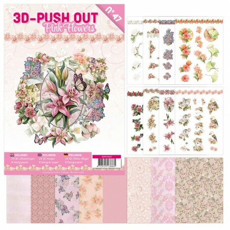 3D Push-Out Book 47 - Pink Flowers