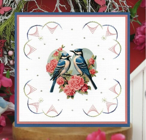 3D Cutting Sheets - Berries Beauties - Romantic Birds - Romantic Blue Jay