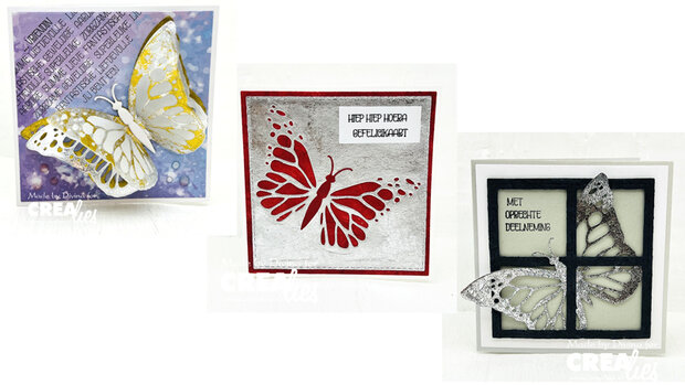 Crealies Cardzz Frame &amp; Inlay Anna 4x vierkant CLCZ512 8,3x8,3 - 7,8x7,8cm + inlay dies