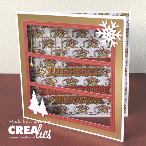 Crealies Cardzz Frame &amp; Inlay Claudia 3x rechthoek CLCZ532 11,5x11,5 - 11x11cm + inlay dies