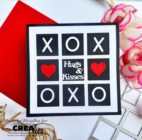 Crealies Cardzz Frame &amp; Inlay Diana 9x vierkant CLCZ533 11,5x11,5 - 11x11cm + inlay dies