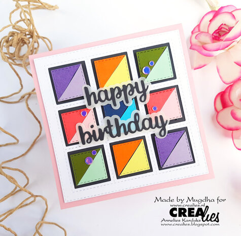 Crealies Cardzz Frame &amp; Inlay Diana 9x vierkant CLCZ533 11,5x11,5 - 11x11cm + inlay dies
