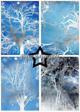 Paper Favourites A5 Silver Trees