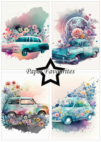 Paper Favourites A5 Floral Cars