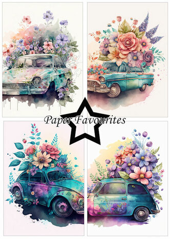 Paper Favourites A5 Floral Cars
