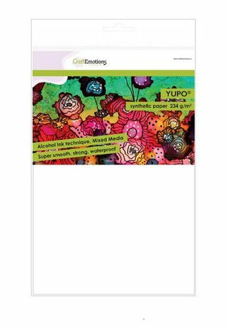 CraftEmotions Synthetisch papier - Yupo wit 10 vl A4 - BLUE 234 gr