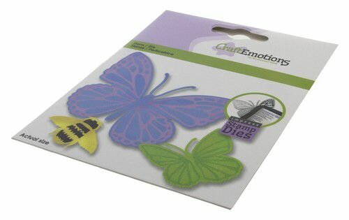 CraftEmotions Impress stamp Die - Vlinder en bij Card 11x9cm
