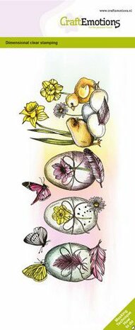 CraftEmotions clearstamps Slimline - Paaseieren GB Dimensional stamp