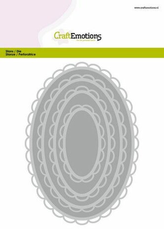 CraftEmotions Big Nesting Die - ovalen scalop XL open 