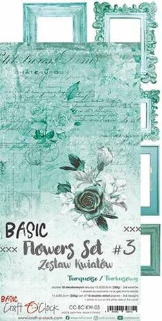 Craft OClock Basic Flowers Set 3, Turquise