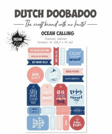 Dutch Doobadoo Stansvel Ocean calling teksten A4 (EN) 474.007.030