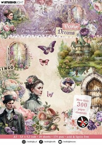 Studio Light Die-cut Paper Pad Paper elements Vict. Dreams nr.141 JMA-VD-DCPP141 148x210x5mm