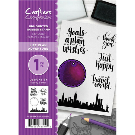 Crafter&#039;s Companion A6 unmounted rubberen stempel - Life is an adventure