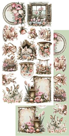 Art Alchemy Extras to Cut Set 30,5x15 cm Natural Beauty &ndash; Easter, 250 gsm, mirror print (6 sheets, 6 designs)
