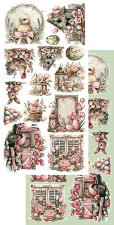 Art Alchemy Extras to Cut Set 30,5x15 cm Natural Beauty &ndash; Easter, 250 gsm, mirror print (6 sheets, 6 designs)