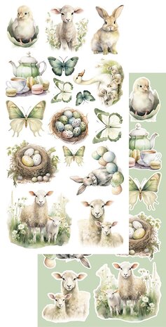 Art Alchemy Extras to Cut Set 30,5x15 cm Natural Beauty &ndash; Easter, 250 gsm, mirror print (6 sheets, 6 designs)