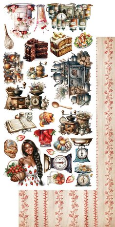 Art Alchemy Extras to Cut Set 30,5x15 cm Recipe for Happiness, 250 gsm, mirror print (6 sheets, 6 designs)