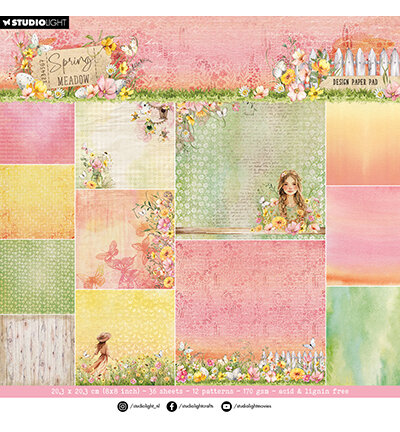 Studio Light Designer Paper Pad Backgroundpaper Spring Meadow nr.270 SL-SM-DPP270