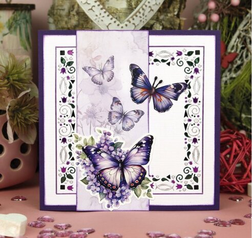 3D Push out Sheet - Berries Beauties - Flutter Flair - Pink Flutters