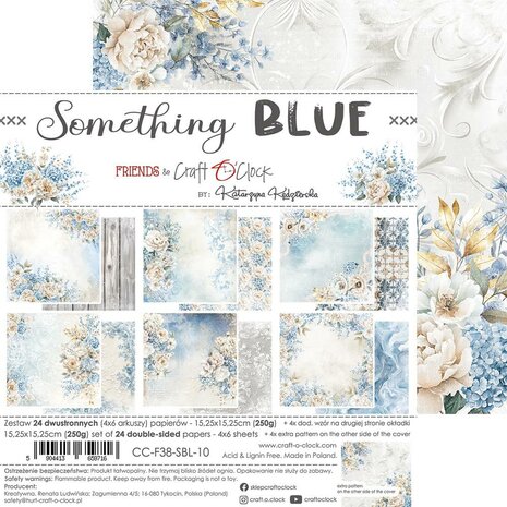 Craft O Clock Set of Papers 15x15 cm Something Blue 250 grs 4x6 designs CC-F38-SBL-10