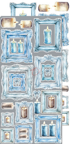 Craft O Clock Extras Set Something 15x30 cm Something Blue 250 grs 3x6 designs + 1 extra CC-F38-SBL-12