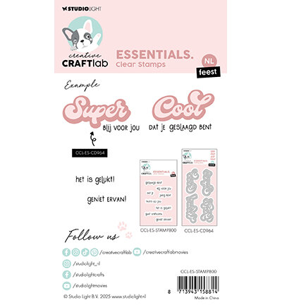 Studio Light Craftlab Clear Stamp NL Teksten Essentials nr.800 CCL-ES-STAMP800