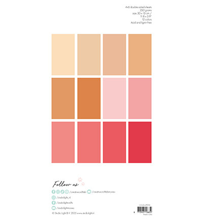 Studio Light Craftlab Unicolor Paper Pad Peach &amp; Pinks Essentials nr.292 CCL-ES-UPP292