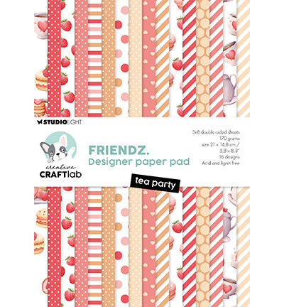 Studio Light Craftlab Design Paper Pad Tea Party Friendz nr.293 CCL-FR-DPP293