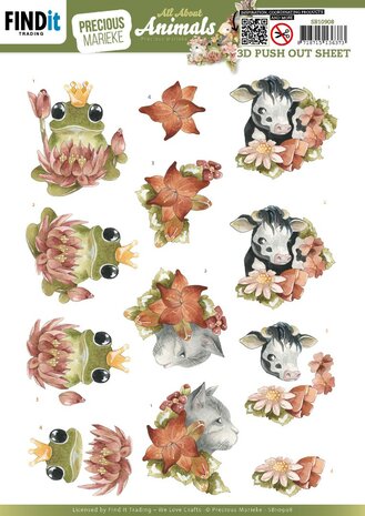 3D Push out - Precious Marieke - All About Animals - All About Orange