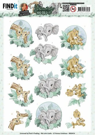 3D Push Out - Yvonne Creations - Young and Wild - Giraffe