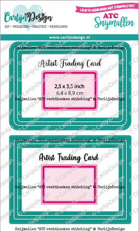 CarlijnDesign snijmallen ATC rechthoeken stitching