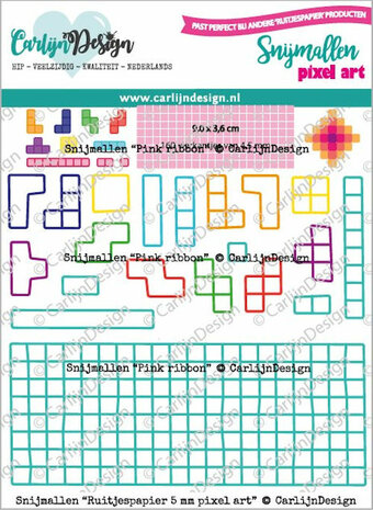 CarlijnDesign snijmallen Ruitjespapier 5 mm pixel art