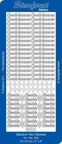 Starform Stickers Text NL: Condoleances - Silver