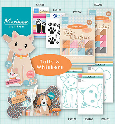 Marianne Design  Craft stencils, Cat by Marleen PS8180