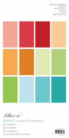 Studio Light - Creative Craftlab - Essentials - Unicolor Paper Pad - Rainbow CCL-ES-UPP307