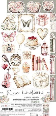Craft O Clock Extras Set Emotions 15x30 cm Rose Emotions 250 grs 3x6 designs + 1 extra CC-C73-RE-12