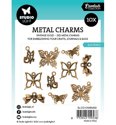 Studio Light Metal Charms Butterfly Consumables nr.02 SL-CO-CHARM02