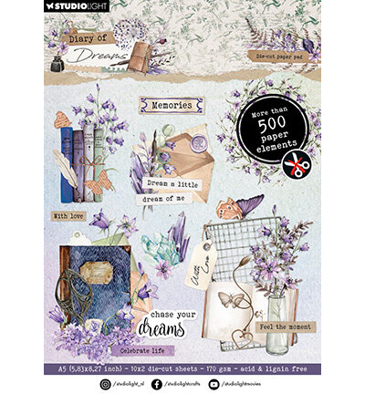 Studio Light Die-cut Paper Pad Paper Elements Diary of Dreams nr.294 SL-DD-DCPP294