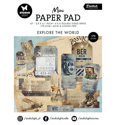 Studio Light Mini Paper Pad Explore the World Essentials nr.304 SL-ES-DPP304